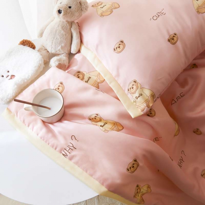 91家纺网 家纺一手货源 找家纺 汇庭 2021新款单人天丝卡通印花夏被 多多熊