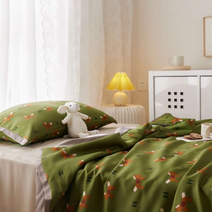 91家纺网 家纺一手货源 找家纺 汇庭 2021新款单人天丝卡通印花夏被 皮卡