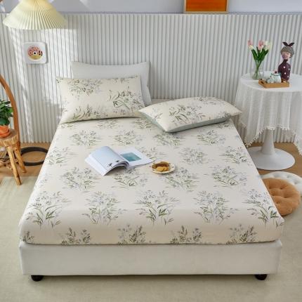 91家纺网 家纺一手货源 找家纺 金丝鸟 2022新款全棉床笠单品 柳叶草