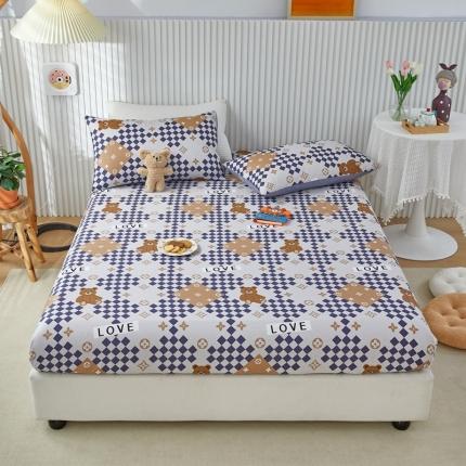 91家纺网 家纺一手货源 找家纺 金丝鸟 2022新款全棉床笠单品 路易熊