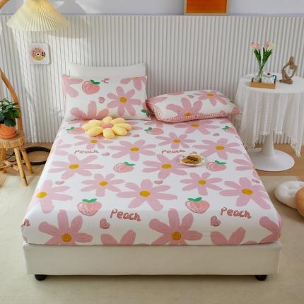 91家纺网 家纺一手货源 找家纺 金丝鸟 2022新款全棉床笠单品 甜蜜peach