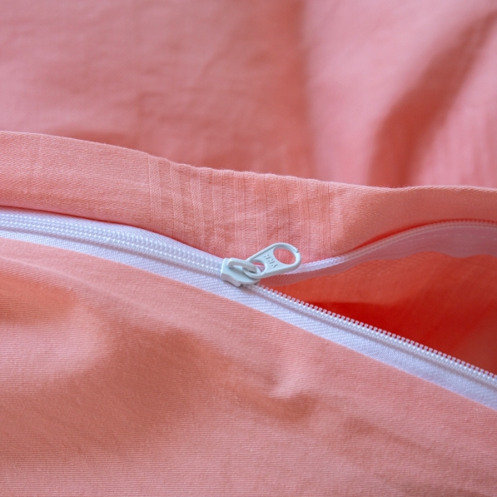 91家纺网 家纺一手货源 找家纺 安莱生活 2022新款染色原棉四件套 粉色-大方格