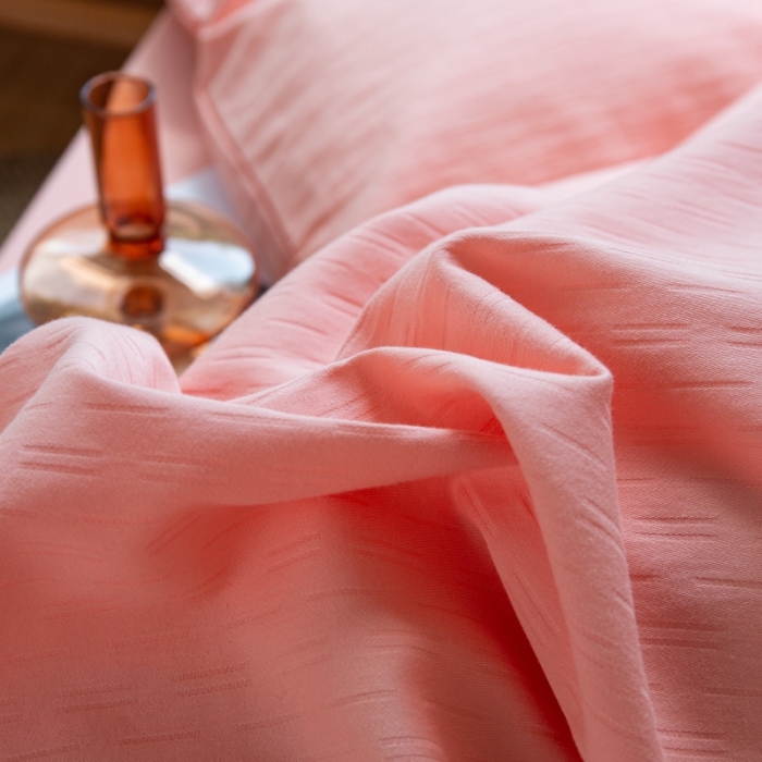 91家纺网 家纺一手货源 找家纺 安莱生活 2022新款染色原棉四件套 粉色-小雨点