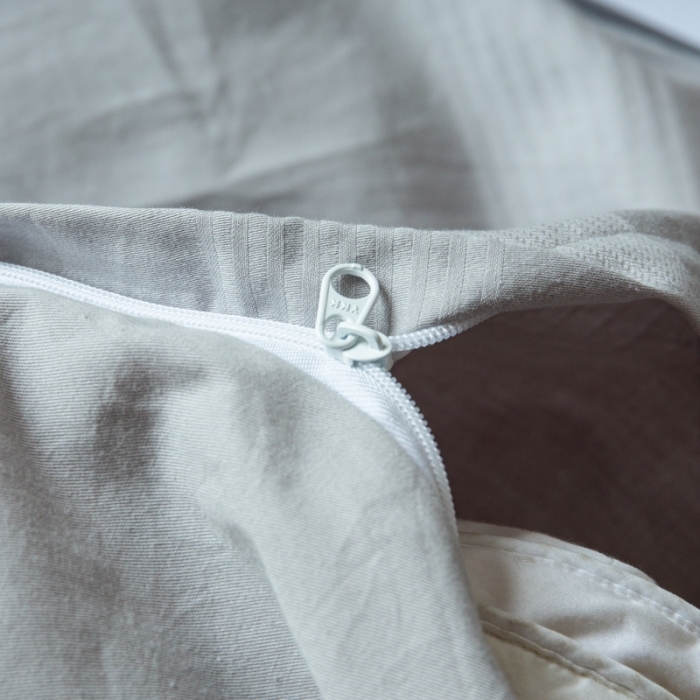 91家纺网 家纺一手货源 找家纺 安莱生活 2022新款染色原棉四件套 穷灰-大方格