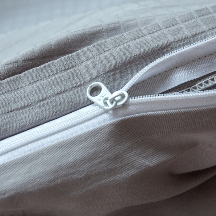 91家纺网 家纺一手货源 找家纺 安莱生活 2022新款染色原棉四件套 穷灰-小方格