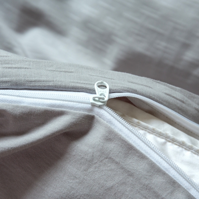 91家纺网 家纺一手货源 找家纺 安莱生活 2022新款染色原棉四件套 穷灰-小雨点