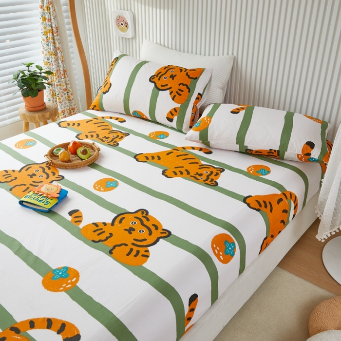 91家纺网 家纺一手货源 找家纺 金丝鸟 2022新款全棉床笠单品 布迪迦