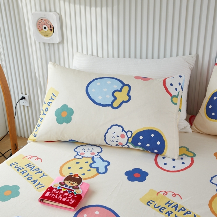 91家纺网 家纺一手货源 找家纺 金丝鸟 2022新款全棉床笠单品 草莓恋宠