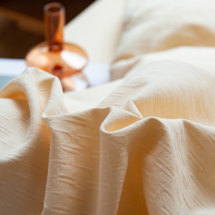 91家纺网 家纺一手货源 找家纺 安莱生活 2022新款染色原棉四件套 杏色-小雨点