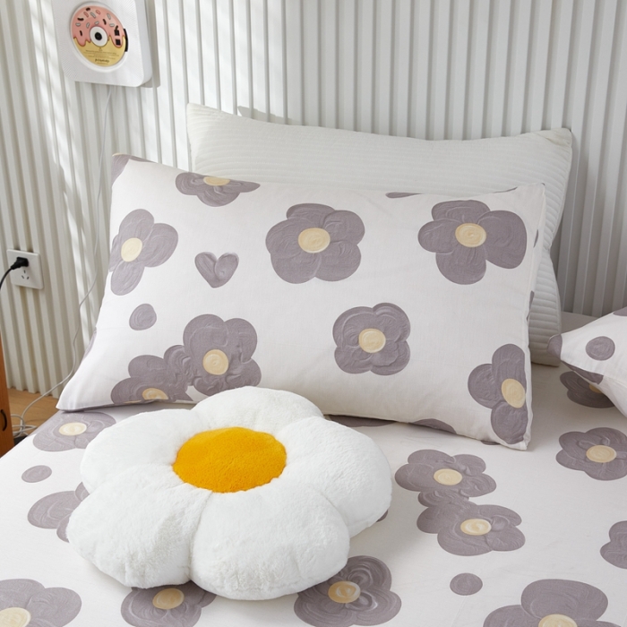 91家纺网 家纺一手货源 找家纺 金丝鸟 2022新款全棉床笠单品 花蕊