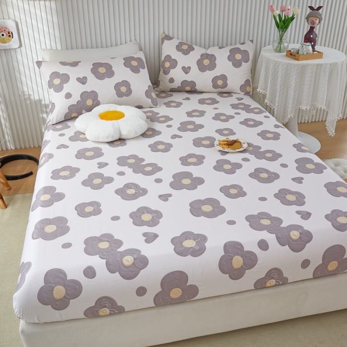 91家纺网 家纺一手货源 找家纺 金丝鸟 2022新款全棉床笠单品 花蕊