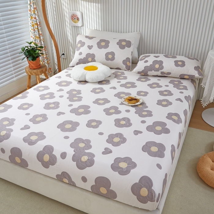 91家纺网 家纺一手货源 找家纺 金丝鸟 2022新款全棉床笠单品 花蕊