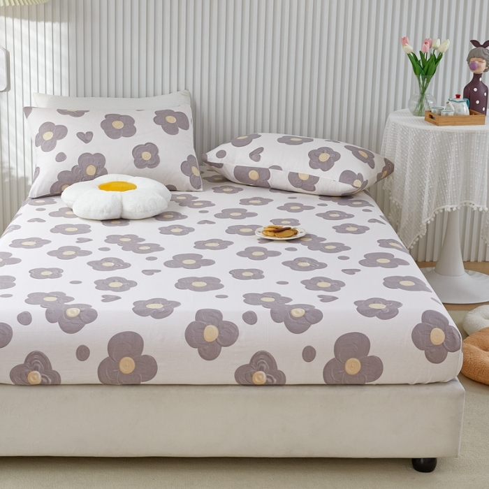 91家纺网 家纺一手货源 找家纺 金丝鸟 2022新款全棉床笠单品 花蕊