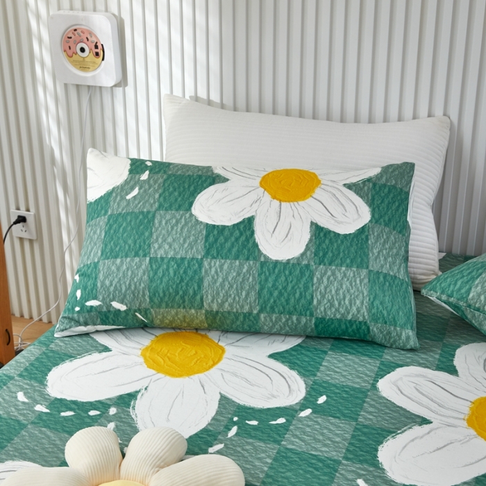 91家纺网 家纺一手货源 找家纺 金丝鸟 2022新款全棉床笠单品 绿茵