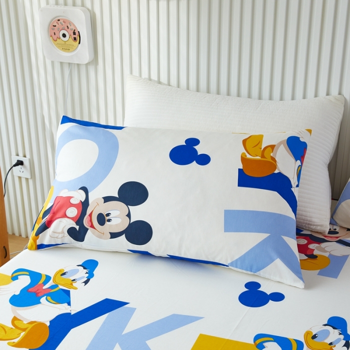 91家纺网 家纺一手货源 找家纺 金丝鸟 2022新款全棉床笠单品 米奇字母