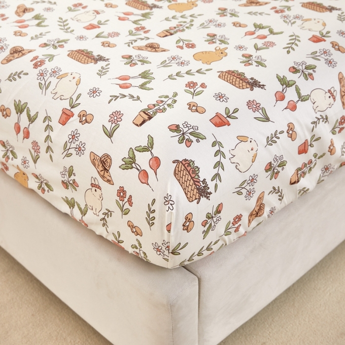 91家纺网 家纺一手货源 找家纺 金丝鸟 2022新款全棉床笠单品 田园生活