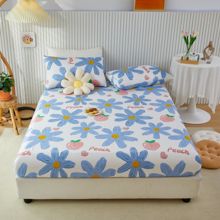 91家纺网 家纺一手货源 找家纺 金丝鸟 2022新款全棉床笠单品 甜蜜兰