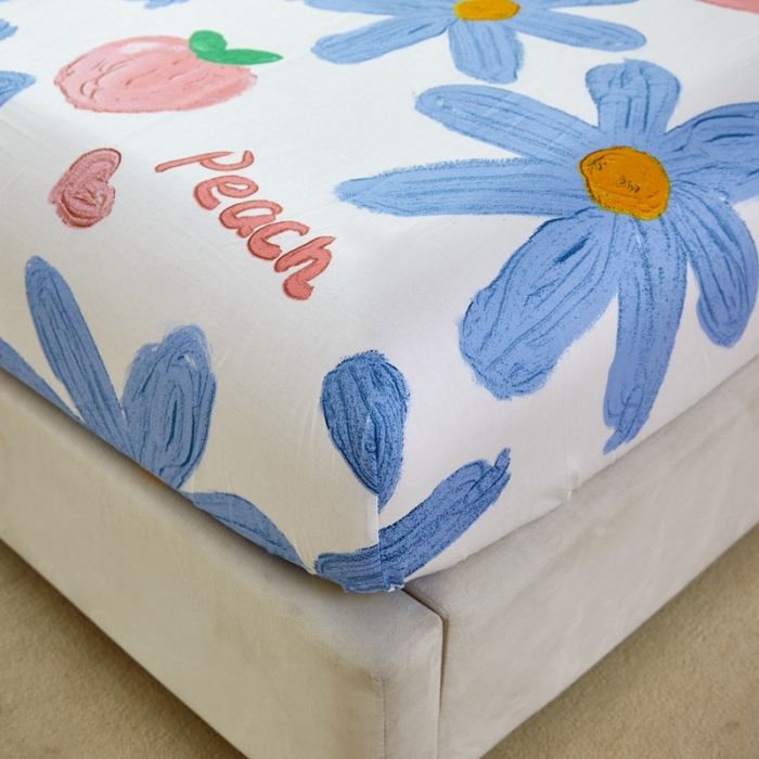 91家纺网 家纺一手货源 找家纺 金丝鸟 2022新款全棉床笠单品 甜蜜兰