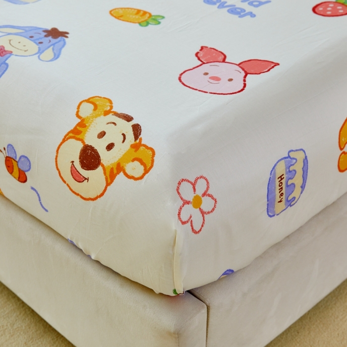 91家纺网 家纺一手货源 找家纺 金丝鸟 2022新款全棉床笠单品 维尼伙伴