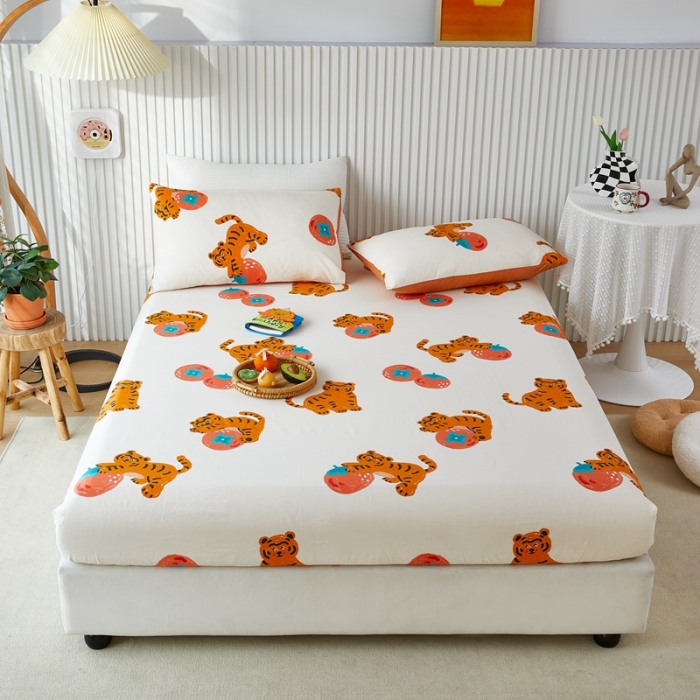 91家纺网 家纺一手货源 找家纺 金丝鸟 2022新款全棉床笠单品 喜柿虎