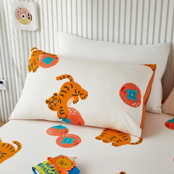 91家纺网 家纺一手货源 找家纺 金丝鸟 2022新款全棉床笠单品 喜柿虎