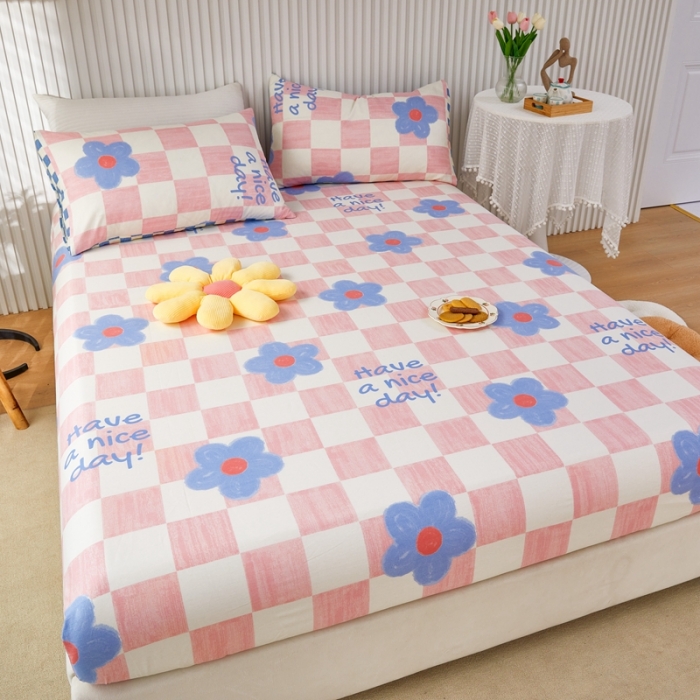 91家纺网 家纺一手货源 找家纺 金丝鸟 2022新款全棉床笠单品 向阳花开