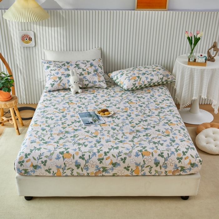 91家纺网 家纺一手货源 找家纺 金丝鸟 2022新款全棉床笠单品 早安兔兔