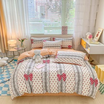 91家纺网 家纺一手货源 找家纺 （总）金丝鸟 2022新款全棉麻绳款四件套