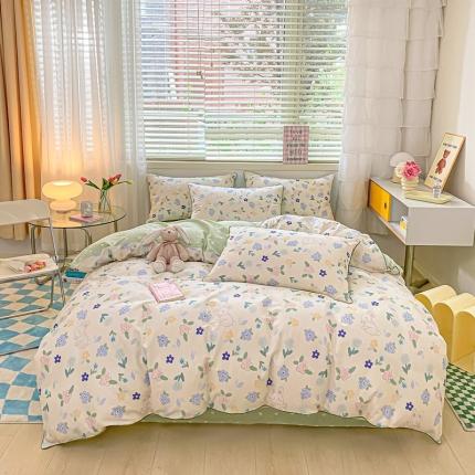 91家纺网 家纺一手货源 找家纺 （总）金丝鸟 2022新款全棉麻绳款四件套