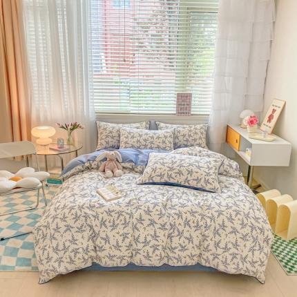 91家纺网 家纺一手货源 找家纺 （总）金丝鸟 2022新款全棉麻绳款四件套