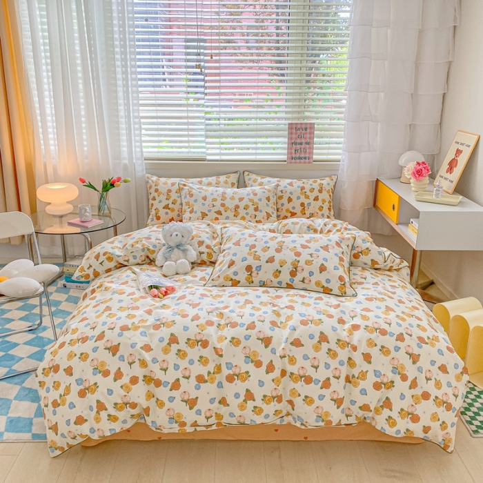 91家纺网 家纺一手货源 找家纺 金丝鸟 2022新款全棉麻绳款四件套 贝拉