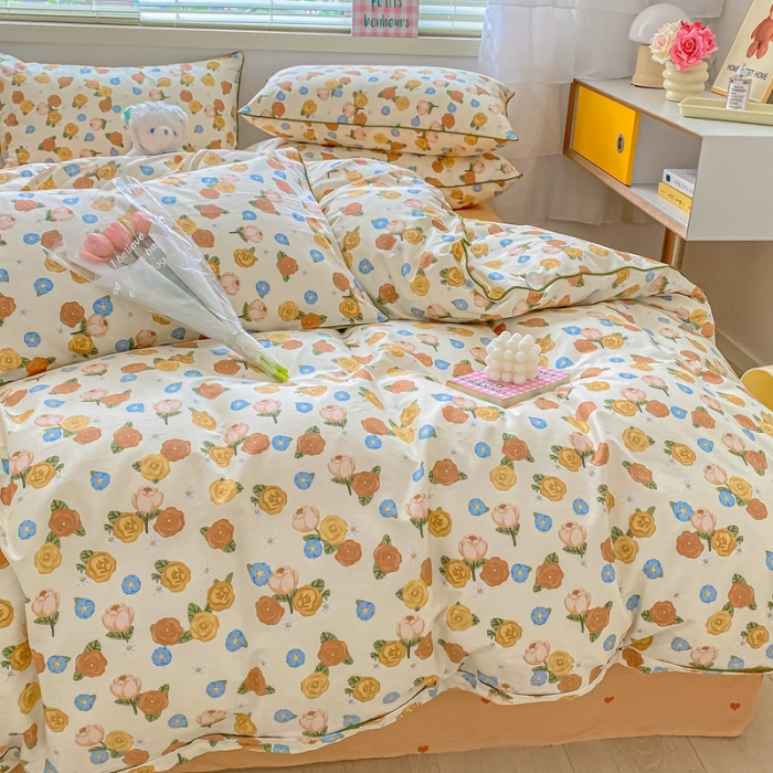 91家纺网 家纺一手货源 找家纺 金丝鸟 2022新款全棉麻绳款四件套 贝拉