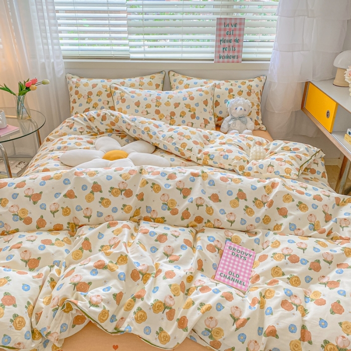 91家纺网 家纺一手货源 找家纺 金丝鸟 2022新款全棉麻绳款四件套 贝拉