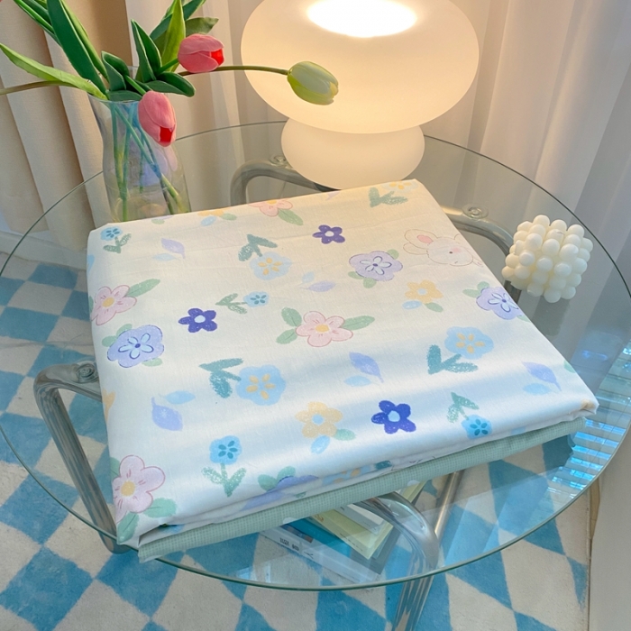 91家纺网 家纺一手货源 找家纺 金丝鸟 2022新款全棉麻绳款四件套 花丛乐宠