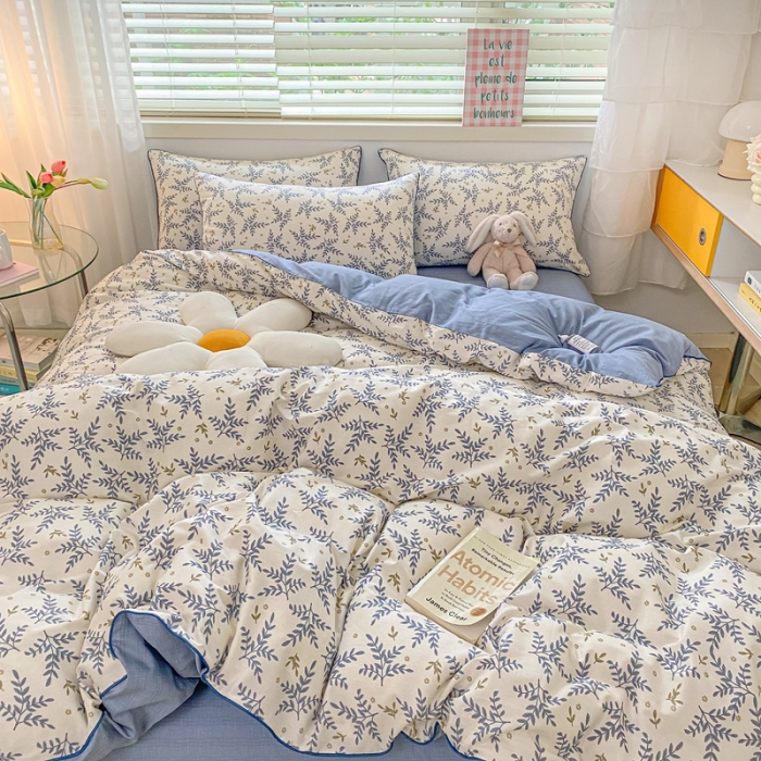 91家纺网 家纺一手货源 找家纺 金丝鸟 2022新款全棉麻绳款四件套 兰芝