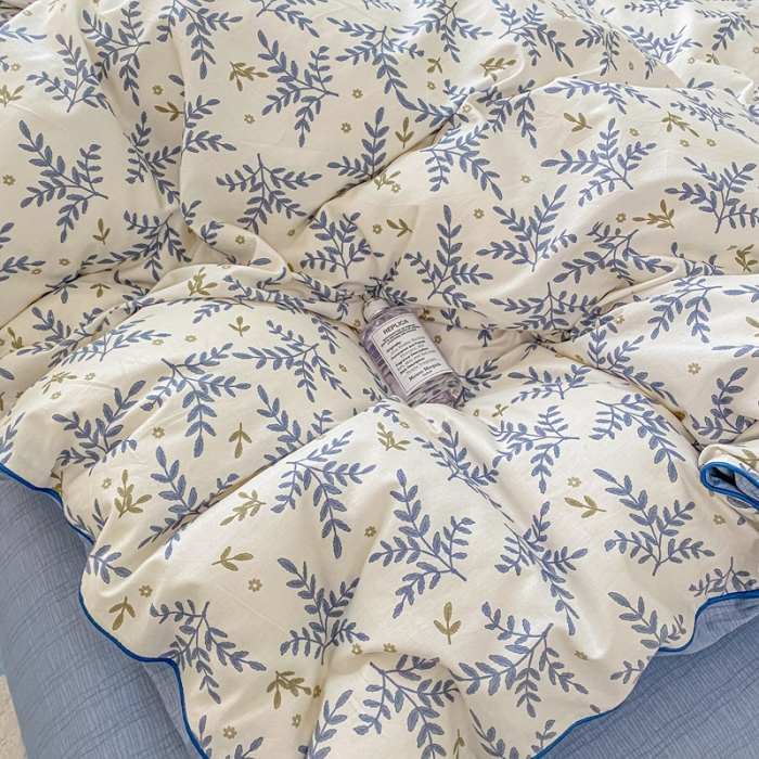 91家纺网 家纺一手货源 找家纺 金丝鸟 2022新款全棉麻绳款四件套 兰芝