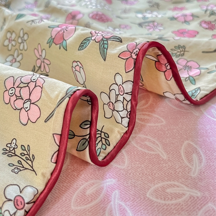 91家纺网 家纺一手货源 找家纺 金丝鸟 2022新款全棉麻绳款四件套 颜如玉