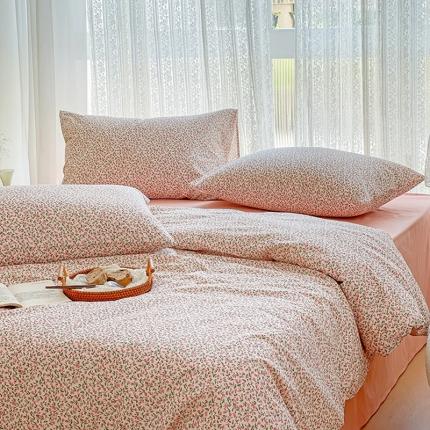 91家纺网 家纺一手货源 找家纺 （总）田野 2022新款水洗棉小清新小碎花全棉四件套