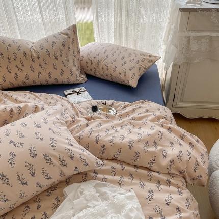 91家纺网 家纺一手货源 找家纺 （总）田野 2022新款水洗棉小清新小碎花全棉四件套