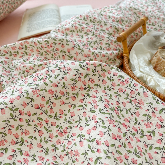 91家纺网 家纺一手货源 找家纺 （总）田野 2022新款水洗棉小清新小碎花全棉四件套