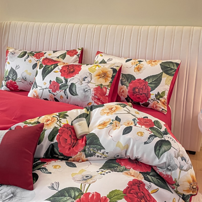 91家纺网 家纺一手货源 找家纺 用心 2022新款数码印花婚庆四件套 浪漫满屋