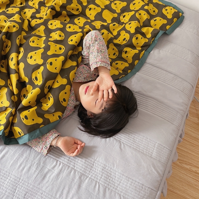 91家纺网 家纺一手货源 找家纺 汇庭 2021新款长绒棉儿童夏被 呆萌狗