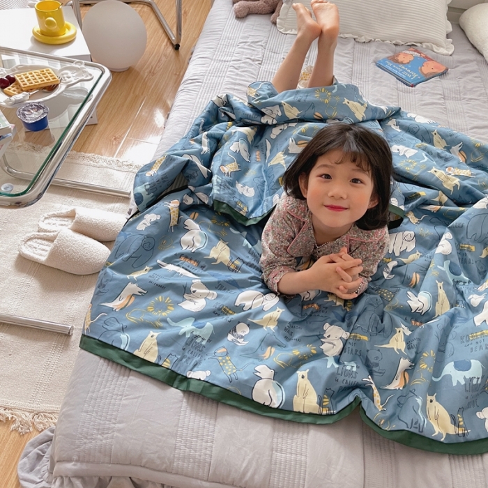 91家纺网 家纺一手货源 找家纺 汇庭 2021新款长绒棉儿童夏被 考拉