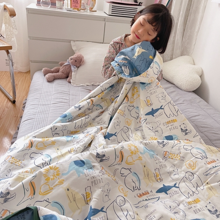 91家纺网 家纺一手货源 找家纺 汇庭 2021新款长绒棉儿童夏被 考拉