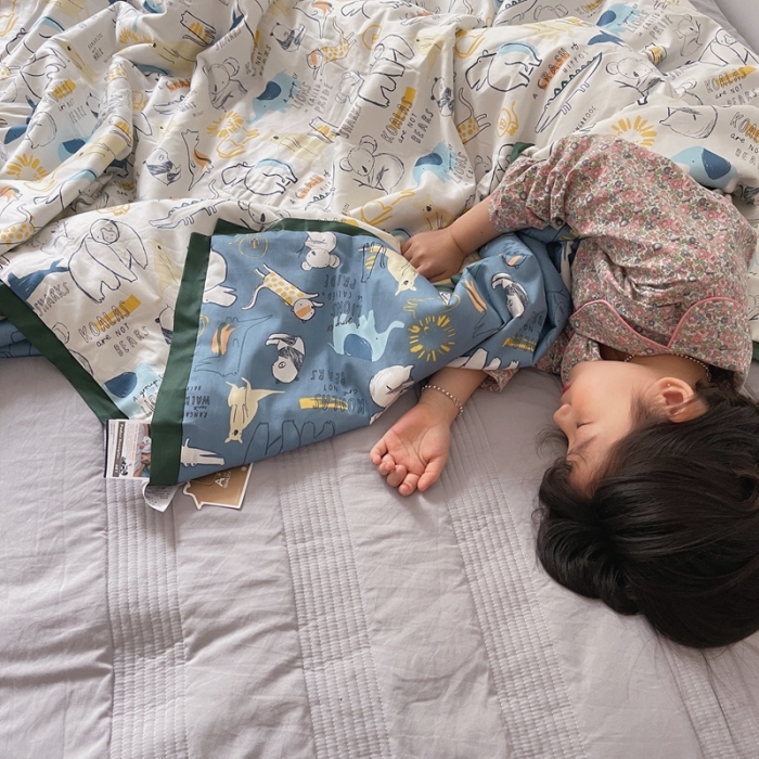 91家纺网 家纺一手货源 找家纺 汇庭 2021新款长绒棉儿童夏被 考拉