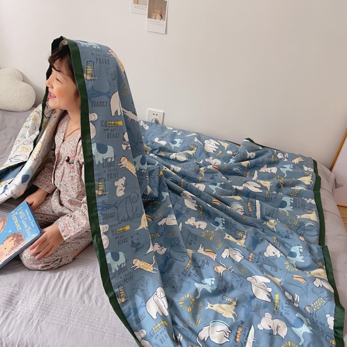 91家纺网 家纺一手货源 找家纺 汇庭 2021新款长绒棉儿童夏被 考拉