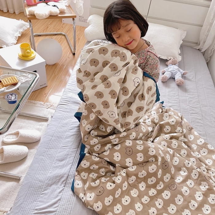 91家纺网 家纺一手货源 找家纺 汇庭 2021新款长绒棉儿童夏被 口袋熊