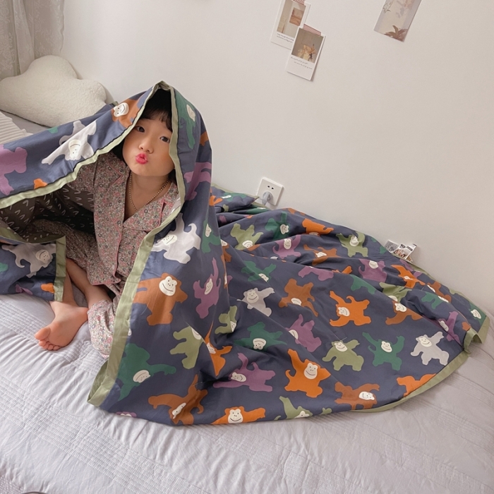 91家纺网 家纺一手货源 找家纺 汇庭 2021新款长绒棉儿童夏被 拖拖拉