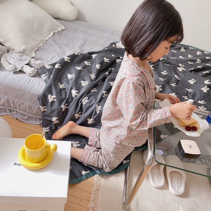 91家纺网 家纺一手货源 找家纺 汇庭 2021新款长绒棉儿童夏被 象多多