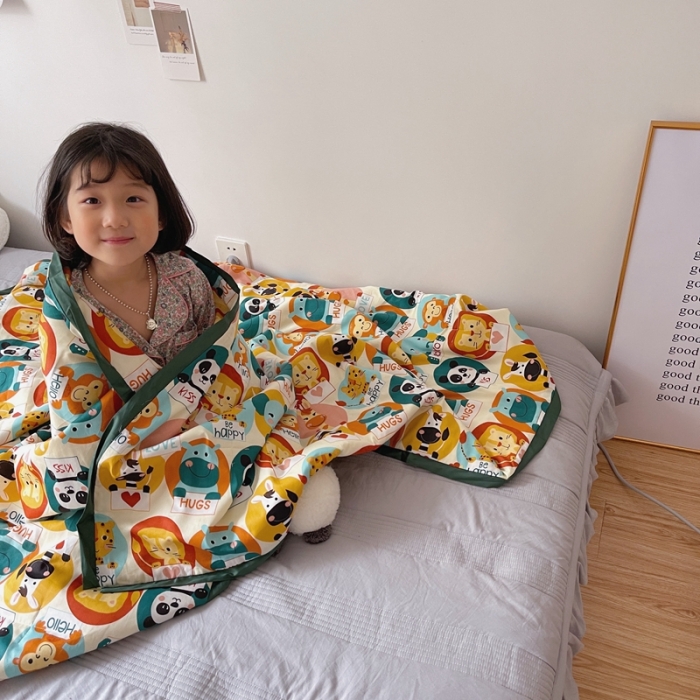 91家纺网 家纺一手货源 找家纺 汇庭 2021新款长绒棉儿童夏被 熊猫